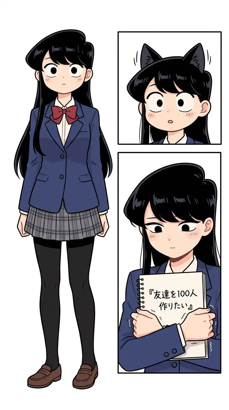 古見硝子 portrait — AI comic character on TabStory