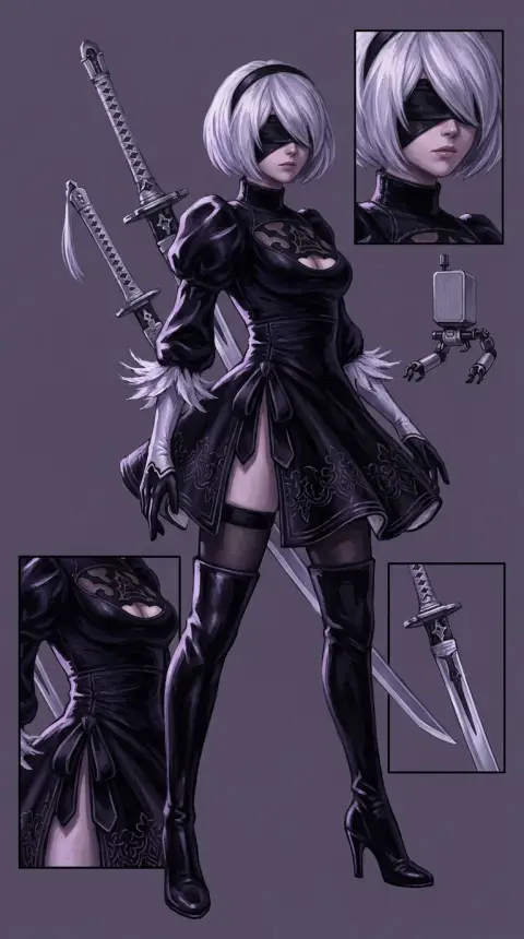2B — AI comic character
