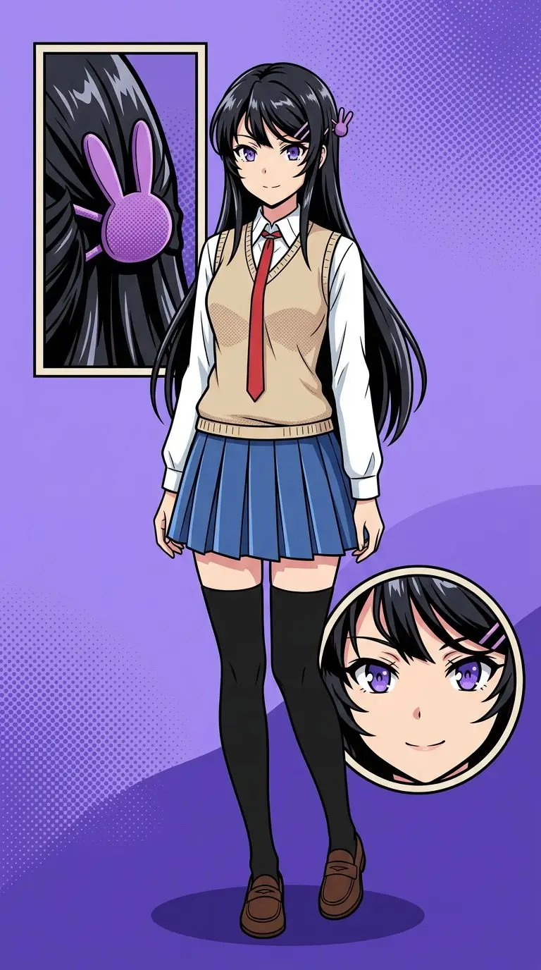 Mai Sakurajima portrait — AI comic character on TabStory