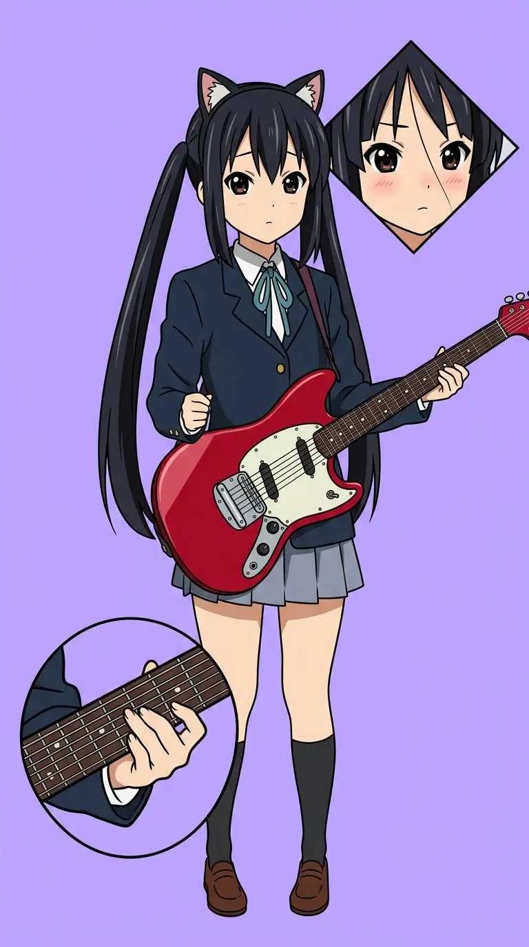 Azusa Nakano portrait — AI comic character on TabStory