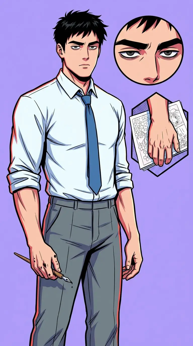 Umetaro Nozaki portrait — AI comic character on TabStory