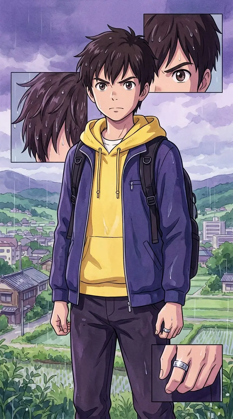 Hodaka Morishima portrait — AI comic character on TabStory