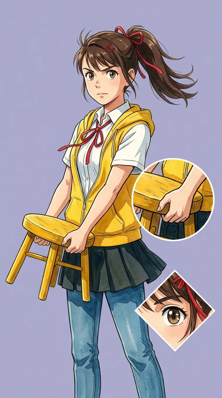 Suzume Iwato portrait — AI comic character on TabStory