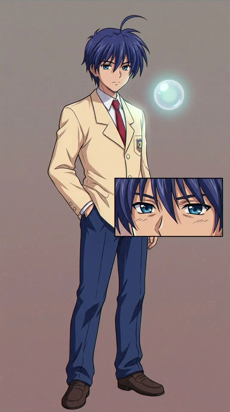 Tomoya Okazaki portrait — AI comic character on TabStory