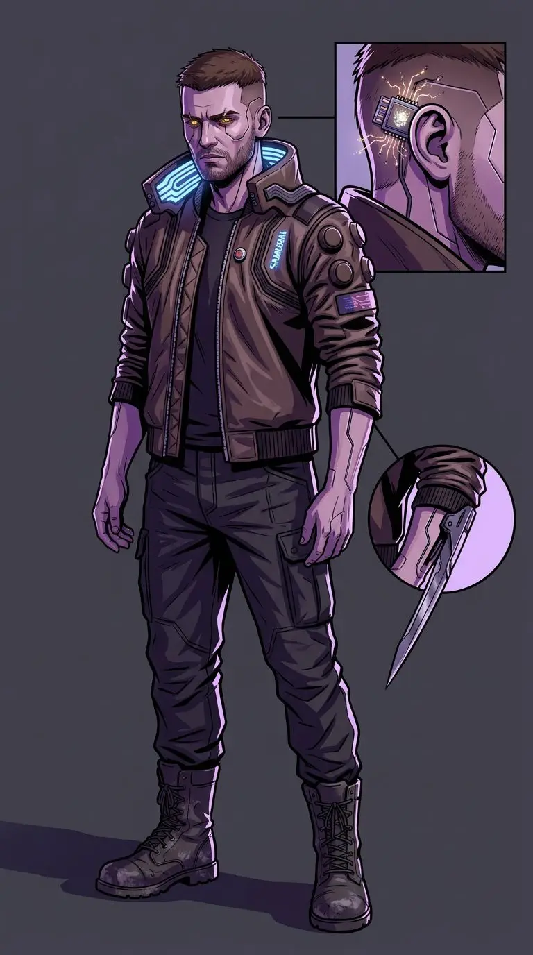 V (Cyberpunk 2077) portrait — AI comic character on TabStory