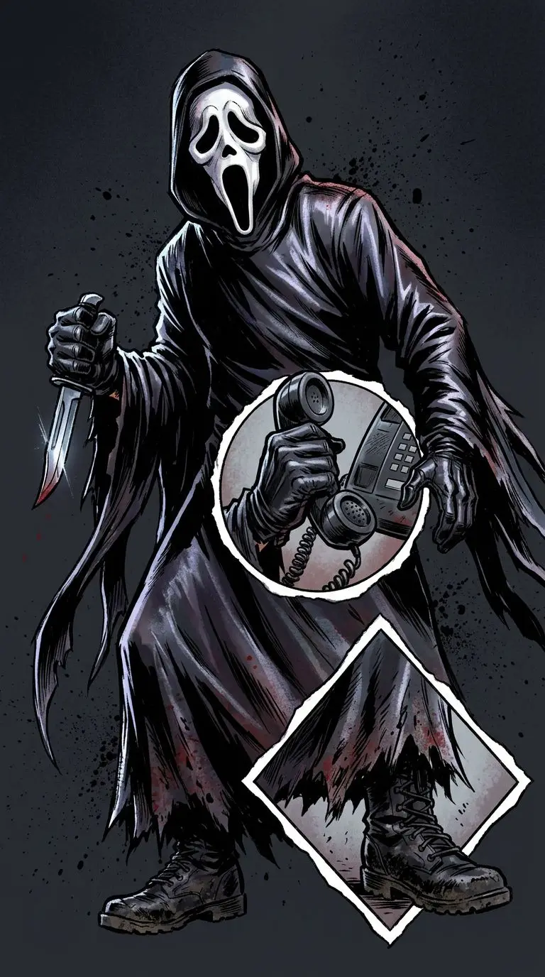 Ghostface portrait — AI comic character on TabStory