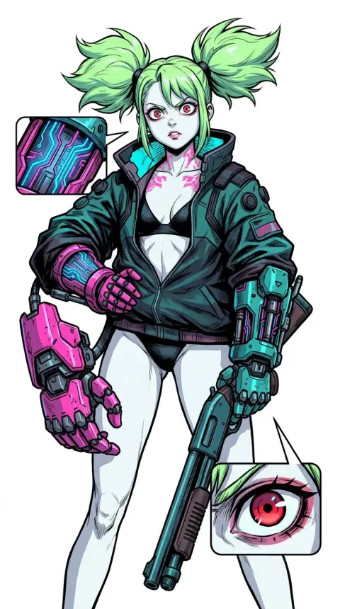 Rebecca (Edgerunners) — AI comic character