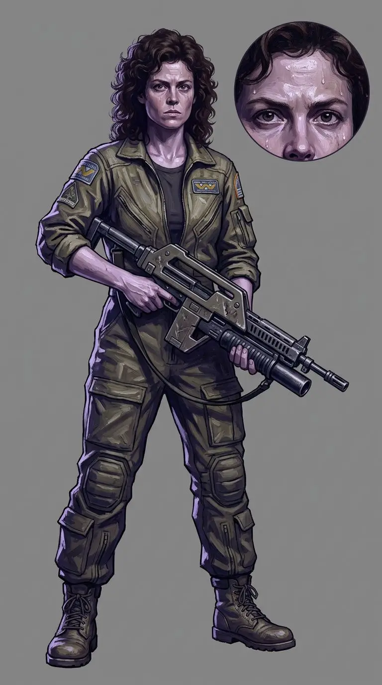 Ellen Ripley portrait — AI comic character on TabStory