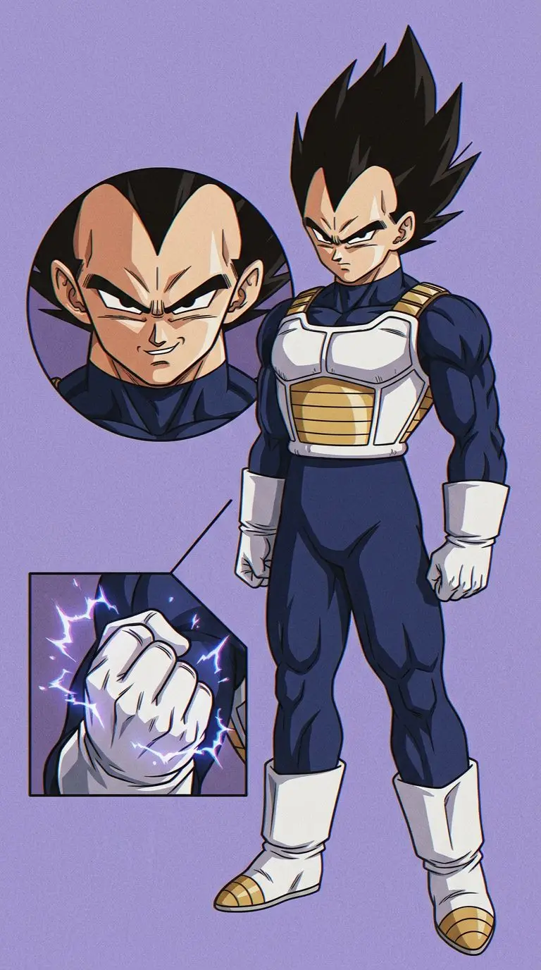 Vegeta portrait — AI comic character on TabStory