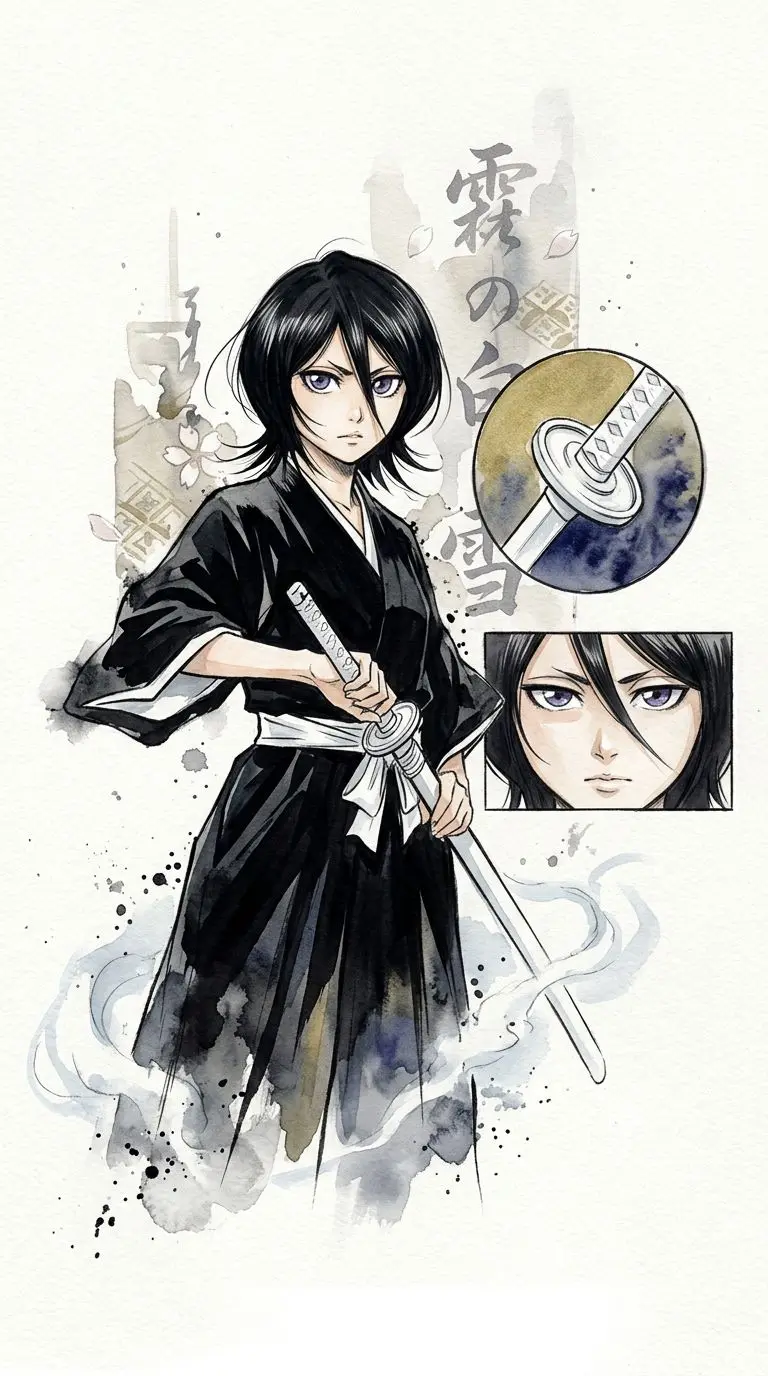 Rukia Kuchiki portrait — AI comic character on TabStory