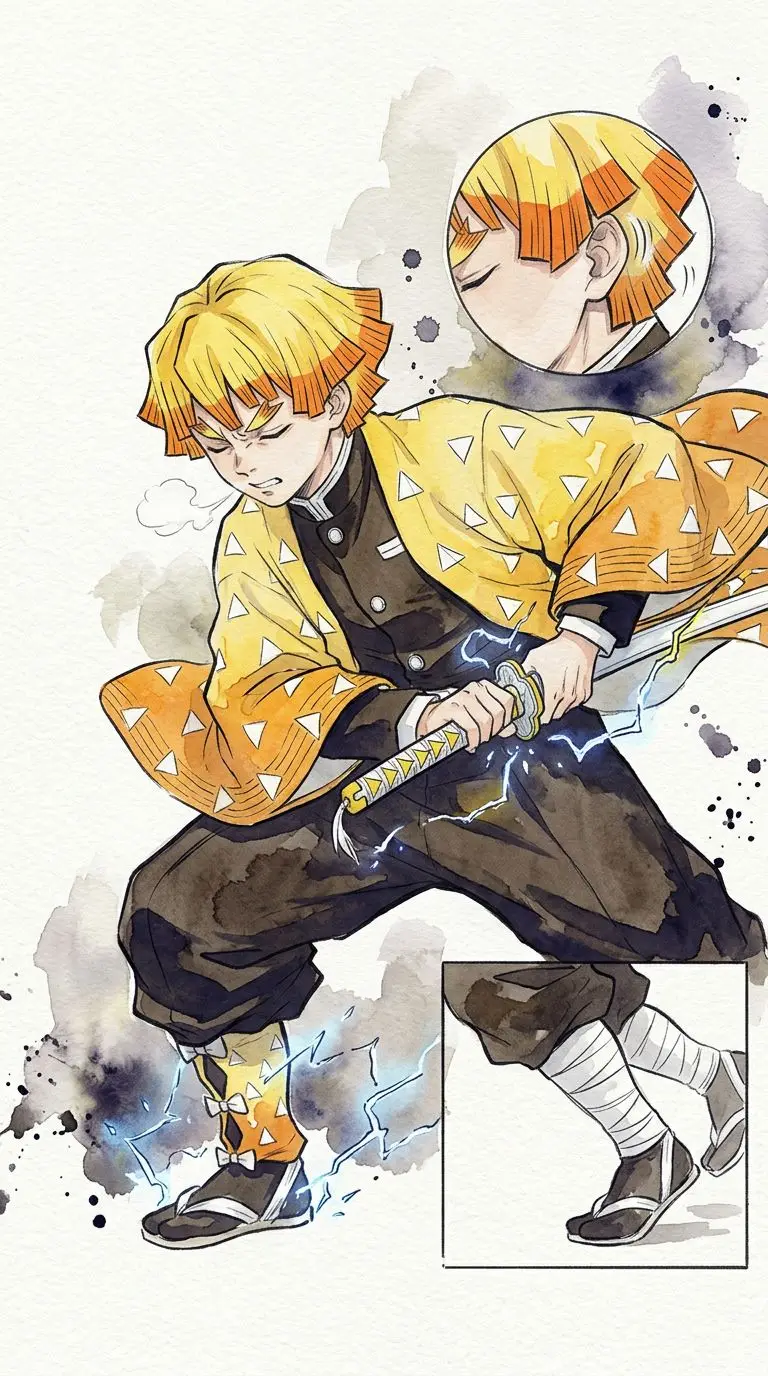 Zenitsu Agatsuma portrait — AI comic character on TabStory