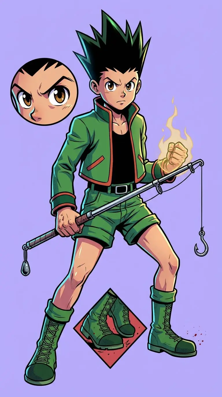 Gon Freecss portrait — AI comic character on TabStory