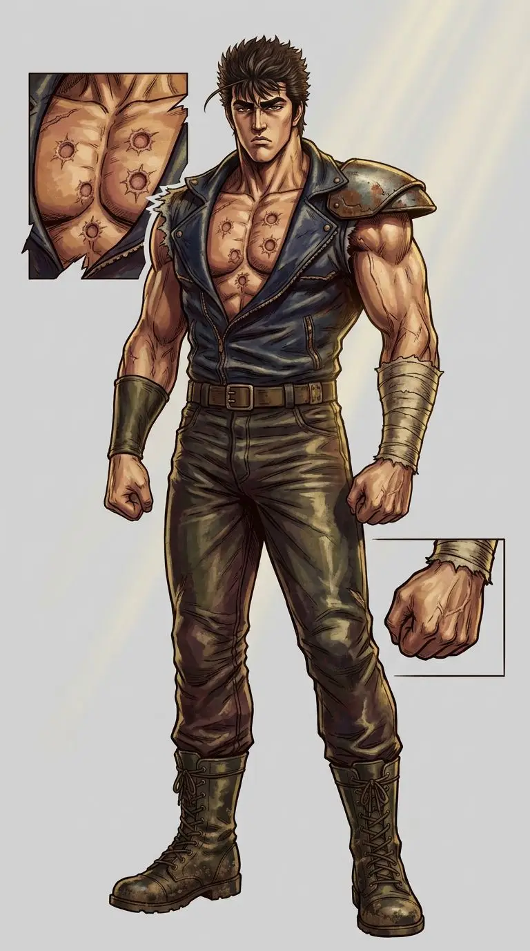 Kenshiro portrait — AI comic character on TabStory