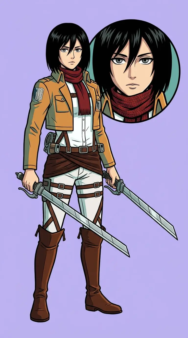Mikasa Ackerman portrait — AI comic character on TabStory