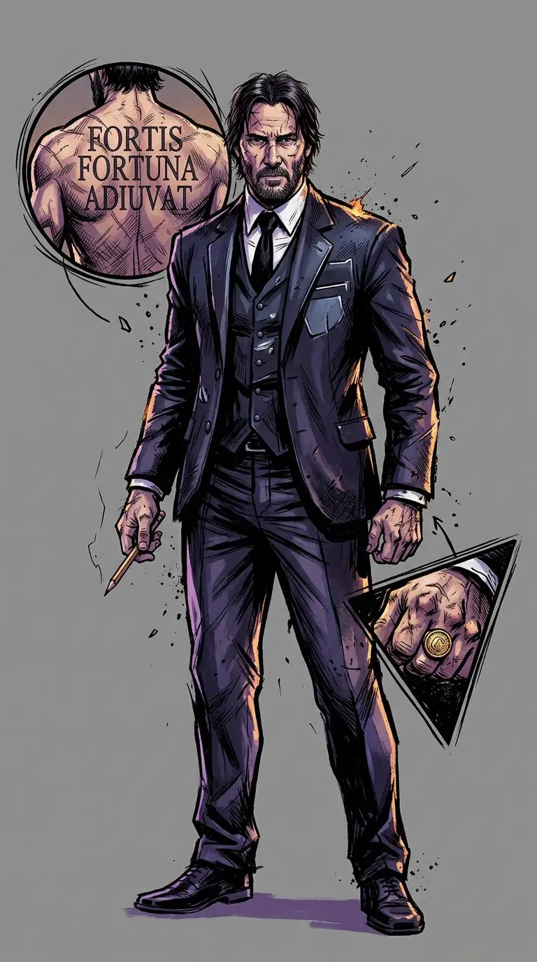 John Wick portrait — AI comic character on TabStory