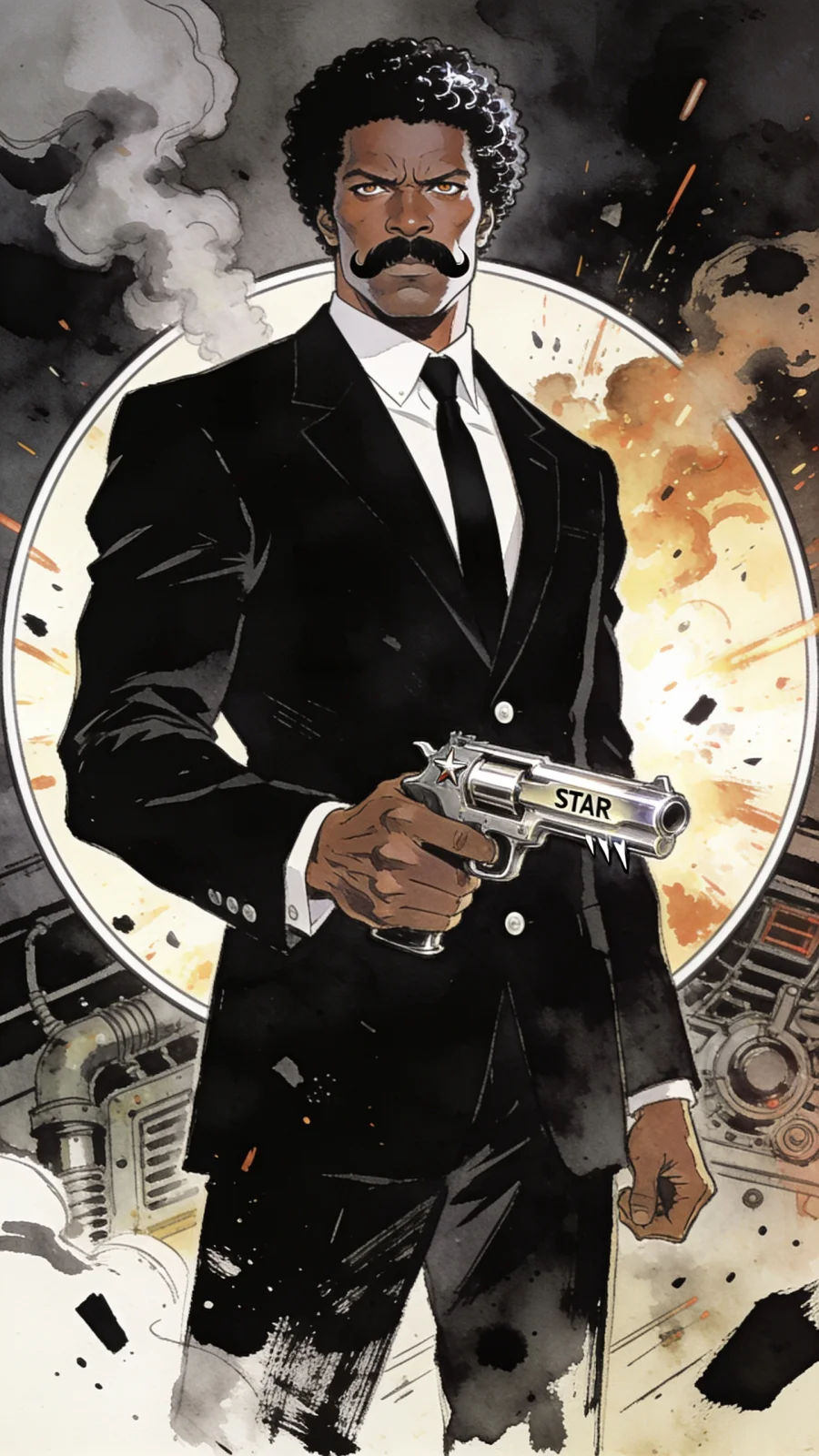 Jules Winnfield portrait — AI comic character on TabStory