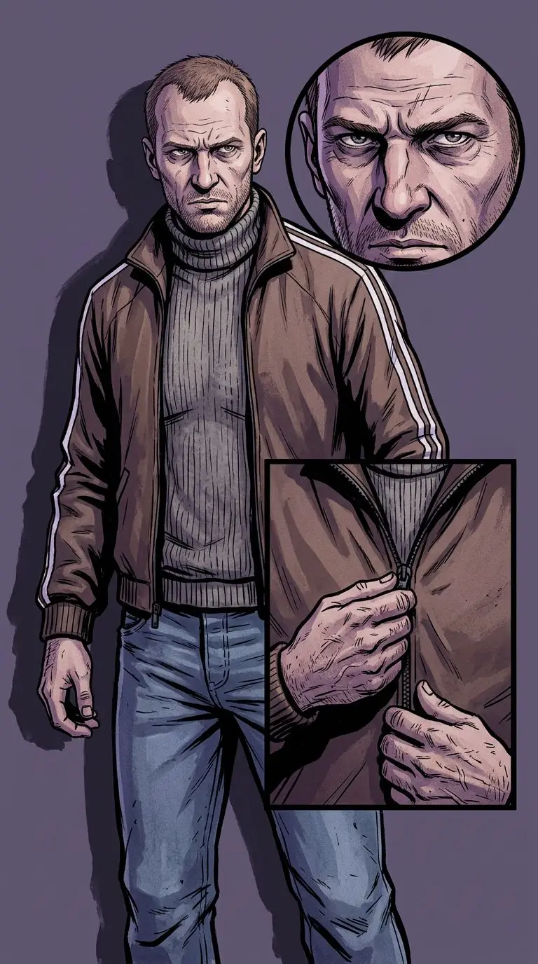 Niko Bellic portrait — AI comic character on TabStory