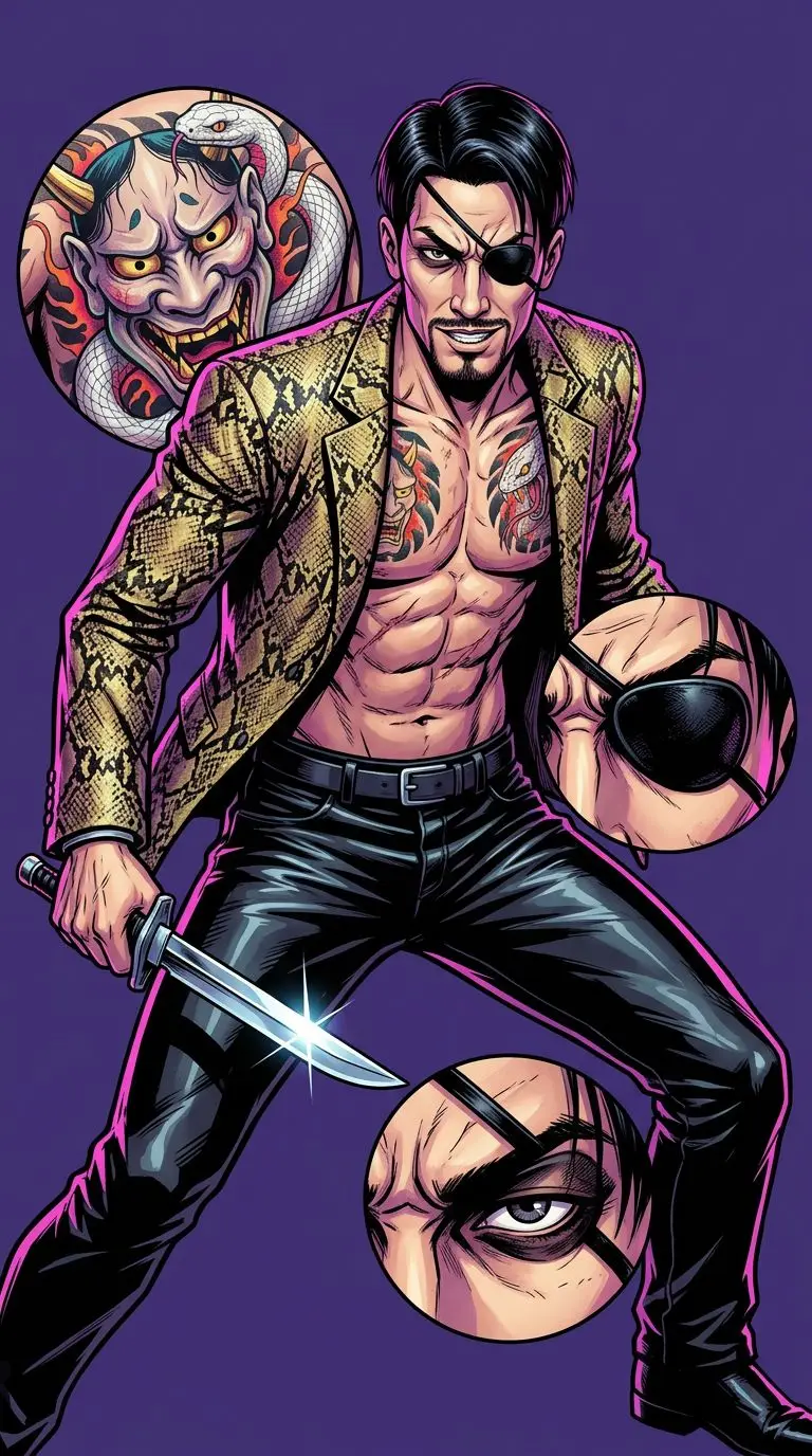 Goro Majima portrait — AI comic character on TabStory