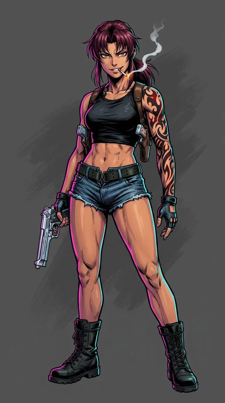 Revy portrait — AI comic character on TabStory
