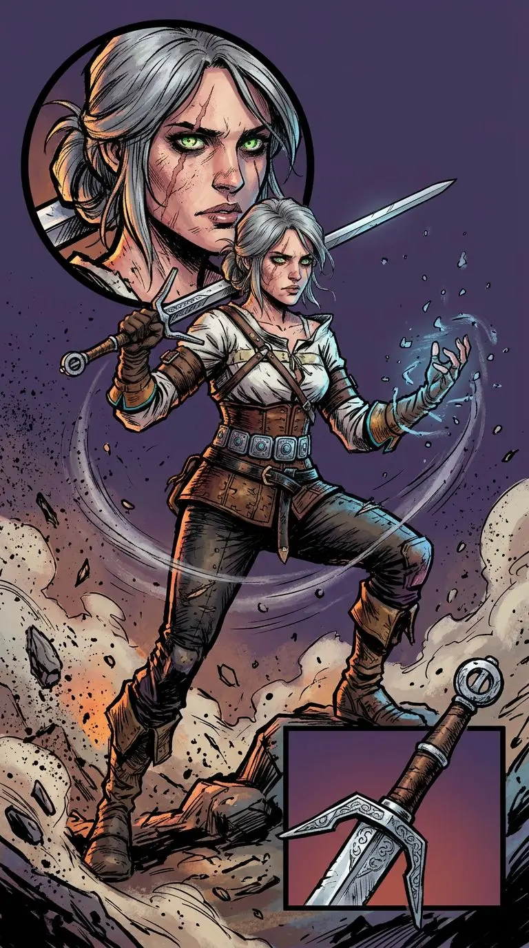 Ciri portrait — AI comic character on TabStory