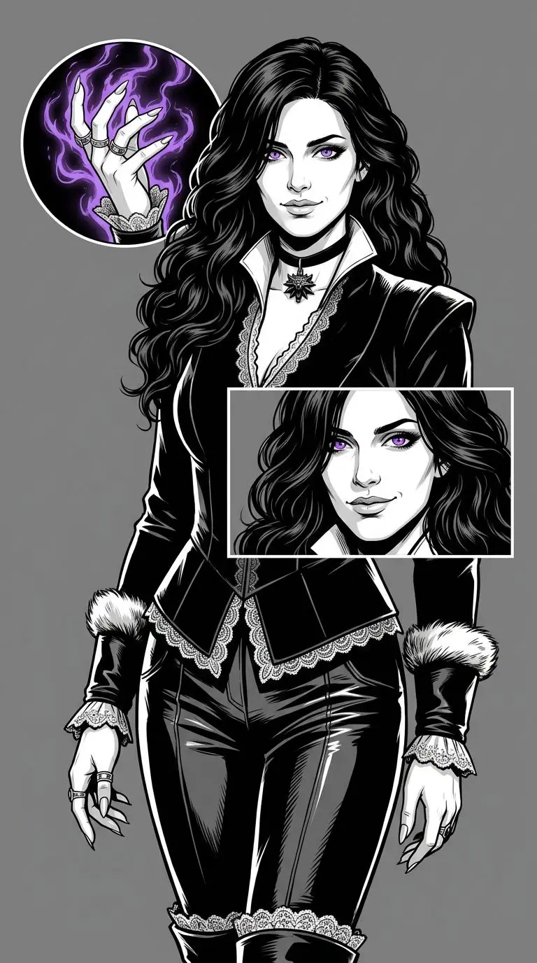 Yennefer of Vengerberg portrait — AI comic character on TabStory