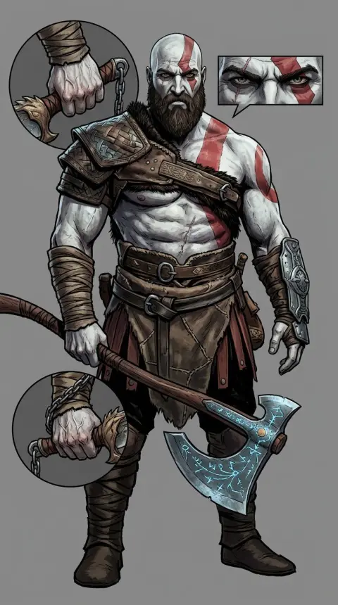 Kratos — AI comic character