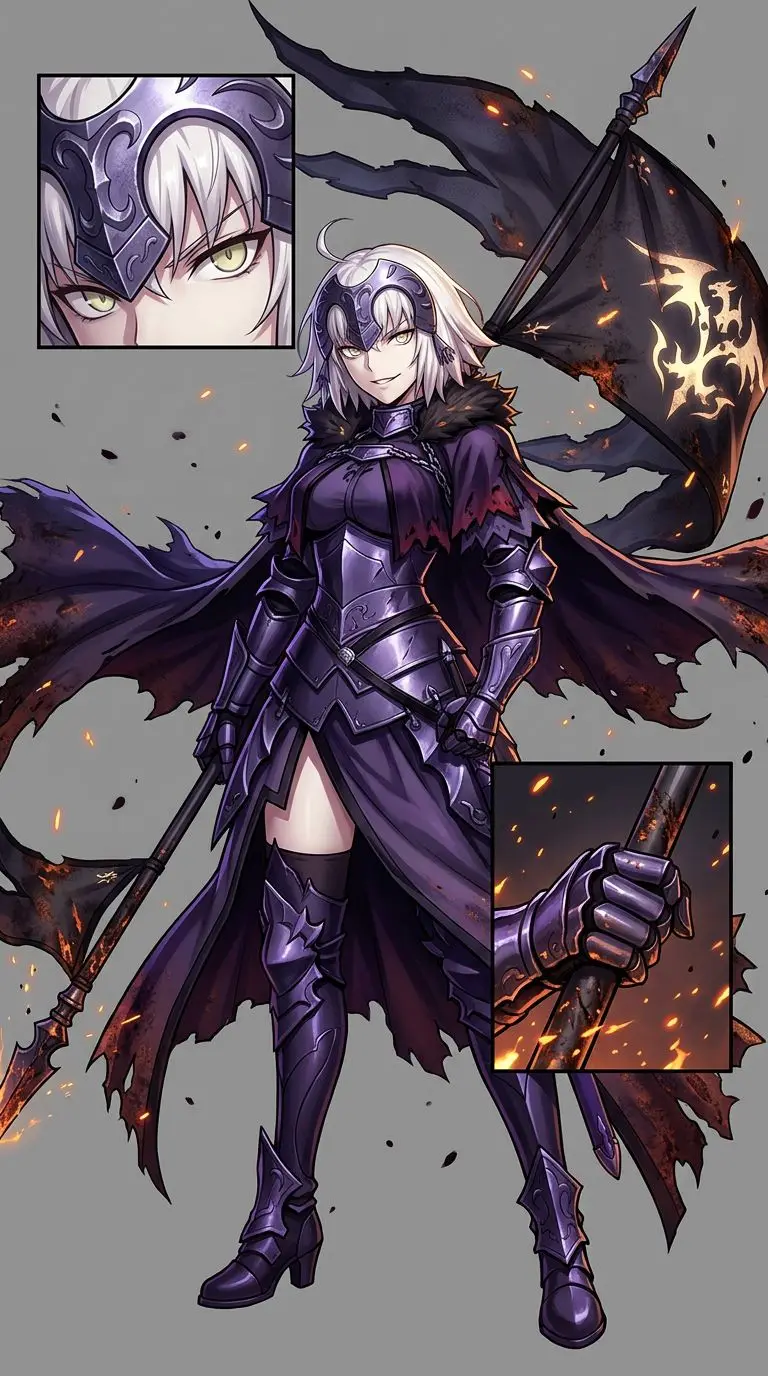 Jeanne d'Arc (Alter) portrait — AI comic character on TabStory