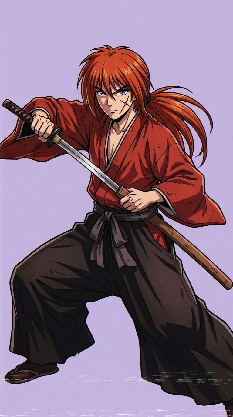 Himura Kenshin portrait — AI comic character on TabStory