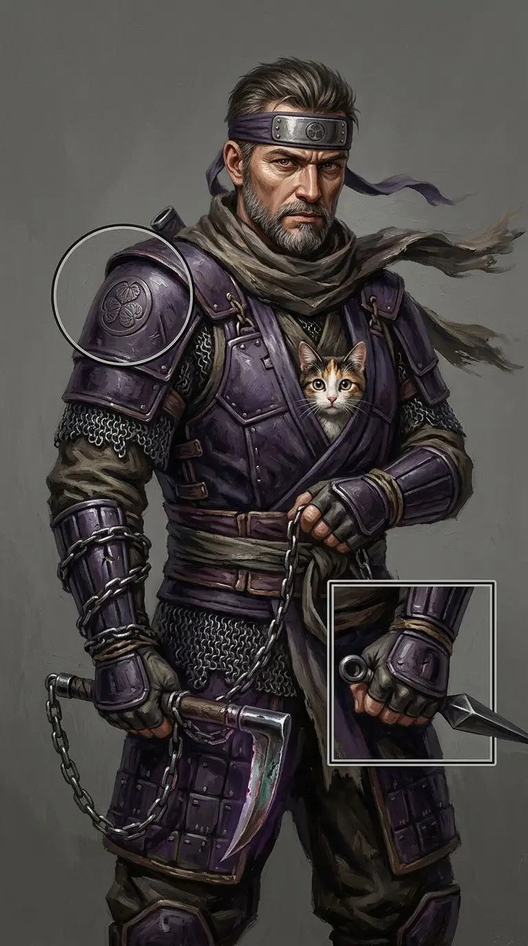 Hattori Hanzo (Nioh) portrait — AI comic character on TabStory