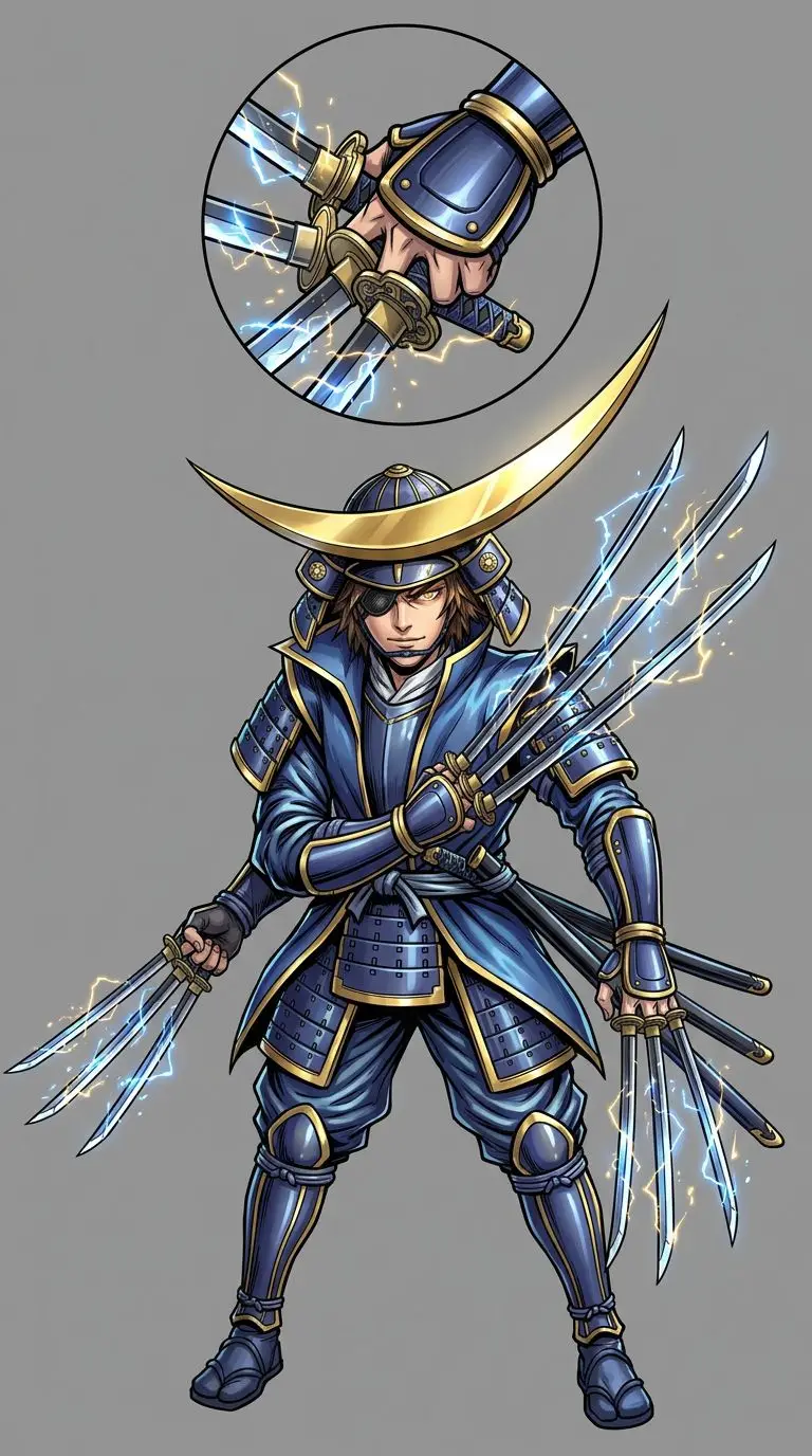 Date Masamune (Sengoku BASARA) portrait — AI comic character on TabStory