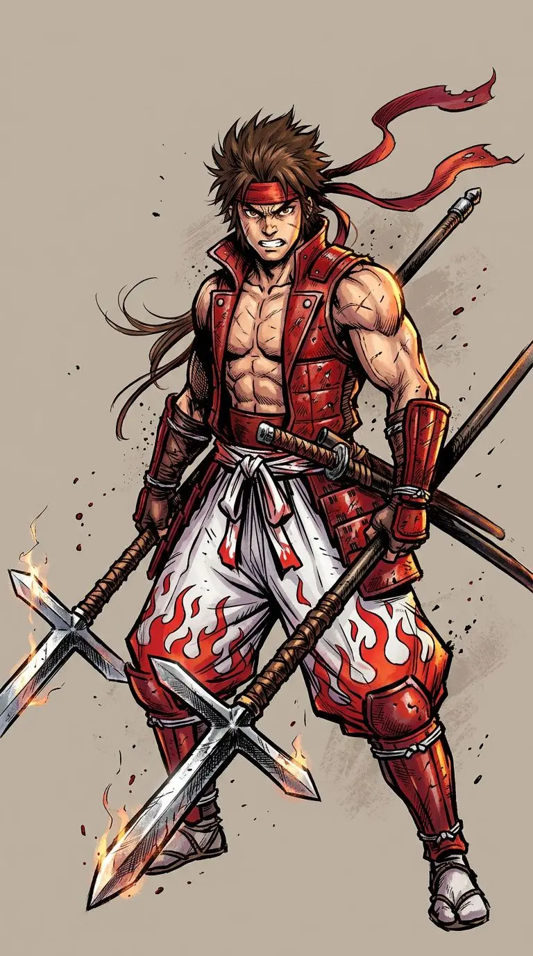 Sanada Yukimura (Sengoku BASARA) portrait — AI comic character on TabStory